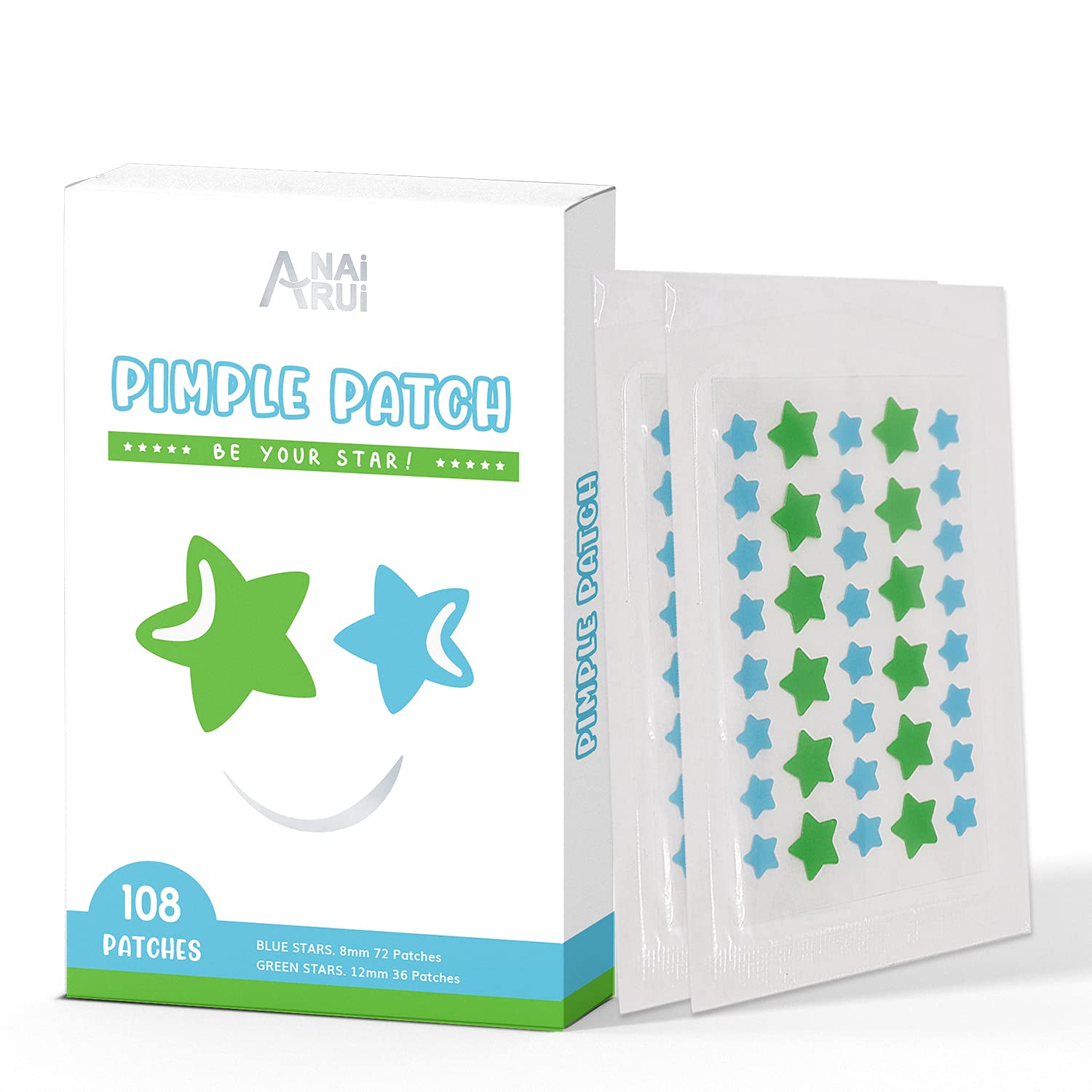 ANAIRUI Star Shape Pimple Patch Hydrocolloid Acne Patches Zits Sticker