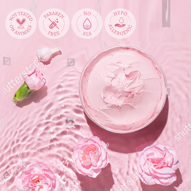 Rose Pink Clay Face Mask for Brighten Moisturize