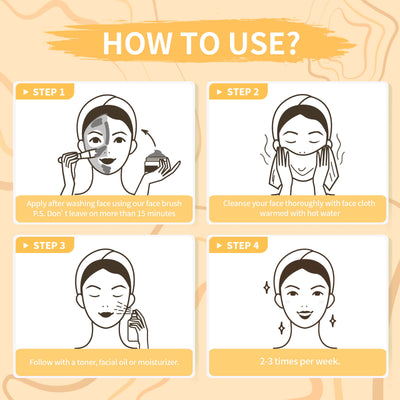 ANAIRUI Kurkuma-kleimasker met vitamine C & E, Aleo Vera voor acne, gladmakend, helderder huidgezichtsmasker 180g