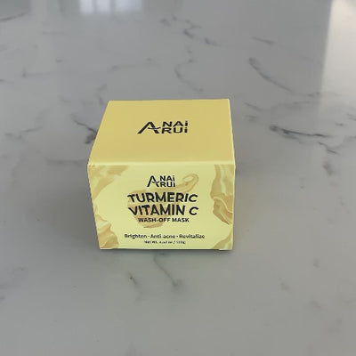 ANAIRUI Turmeric Vitamin C Wash Off Face Mask for Hydrating, Lightening Skin Mask 100g 3.52oz