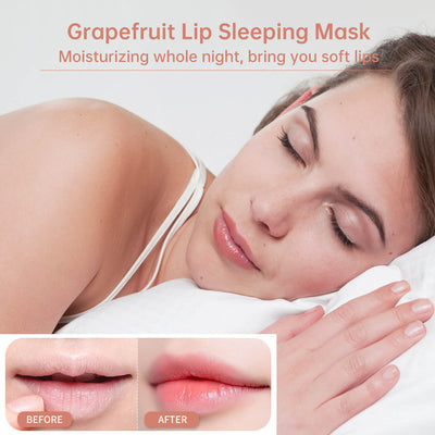 ANAIRUI Grapefruit & Collagen Lip Care Kit with Sugar Lip Scrub, Jelly Lip Sleep Mask for Smooth, Exfoliating,Moisturizing